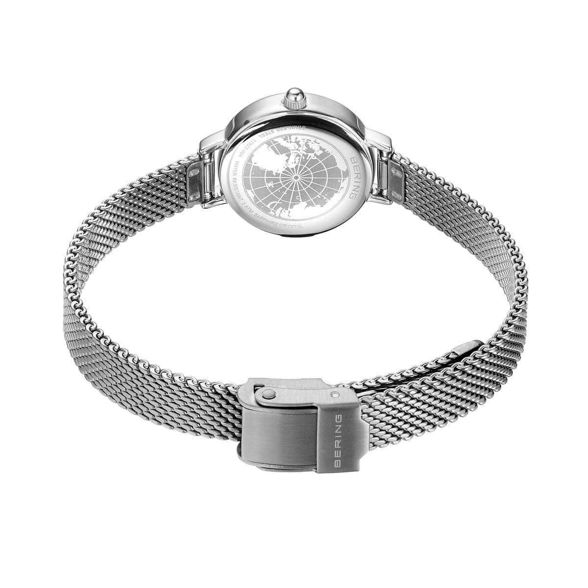 BERING Classic Polished Silver 22mm White Mother of Pearl Dial Women's Watch 11022-004