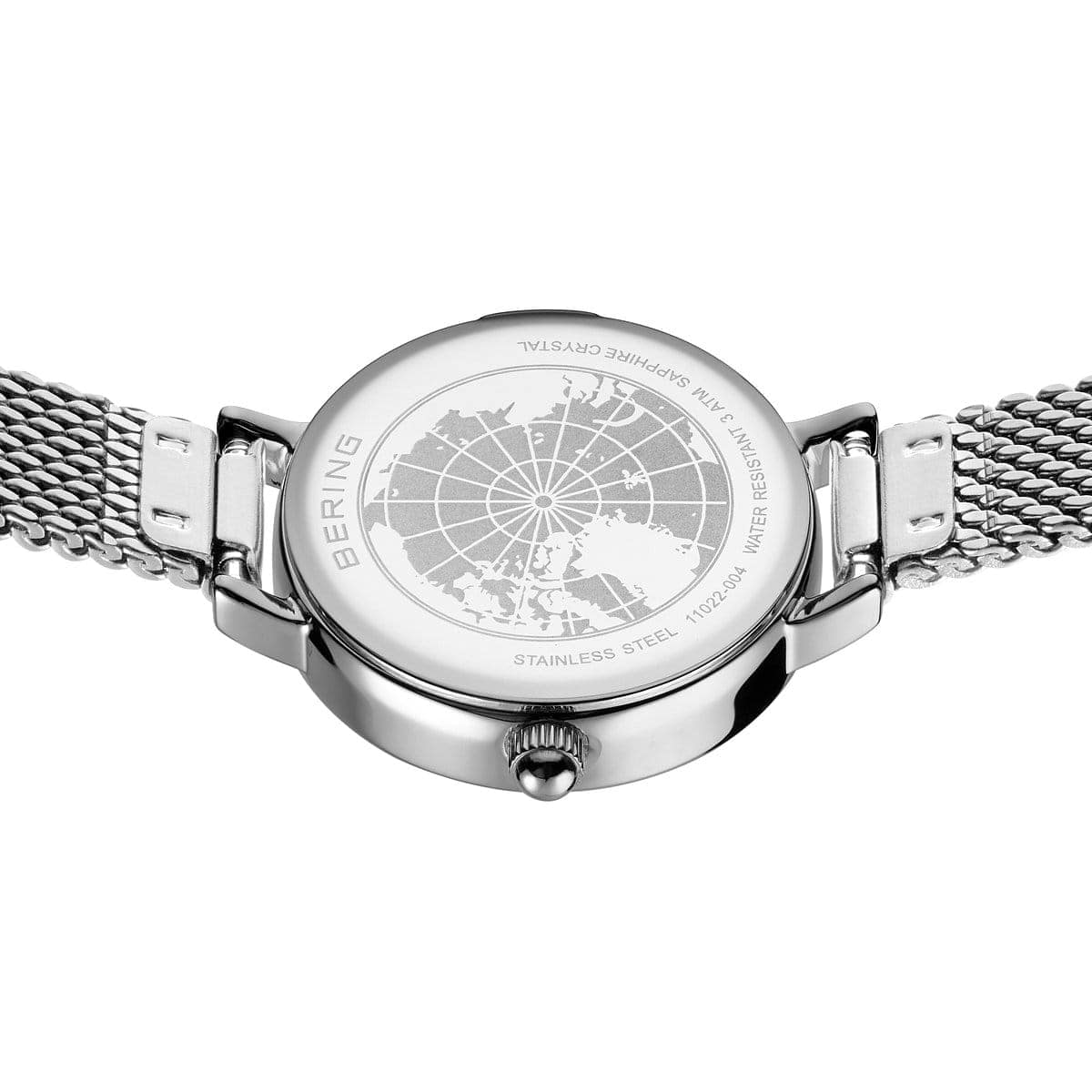 BERING Classic Polished Silver 22mm White Mother of Pearl Dial Women's Watch 11022-004
