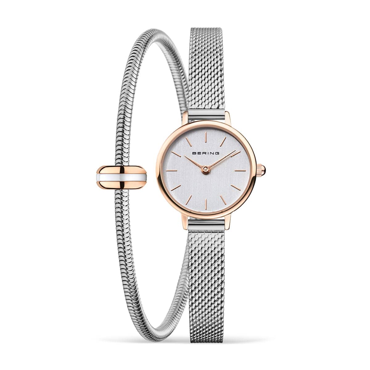 BERING Classic Polished Rose Gold 22mm Silver Dial Women's Watch 11022-064-Lovely-2-GWP170