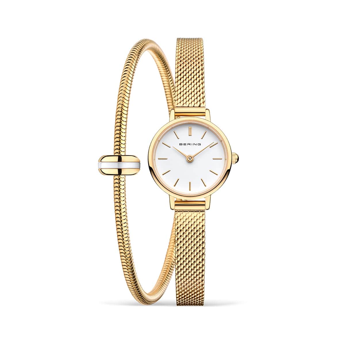 BERING Classic Polished Gold 22mm White Dial Women's Watch 11022-334-Lovely-1-GWP190