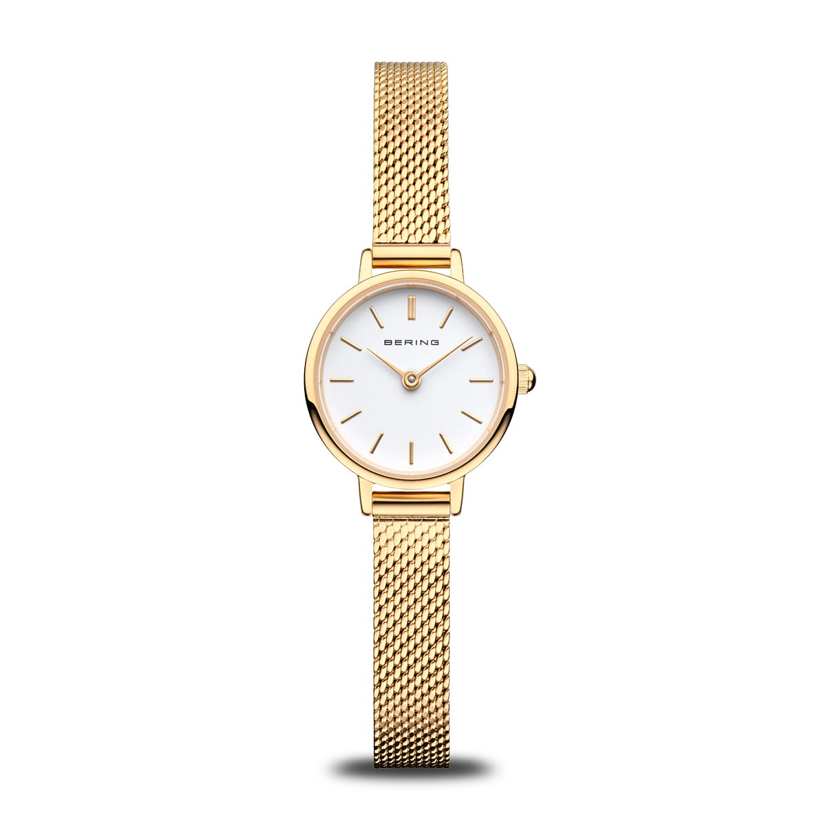 BERING Classic Polished Gold 22mm White Dial Women's Watch 11022-334