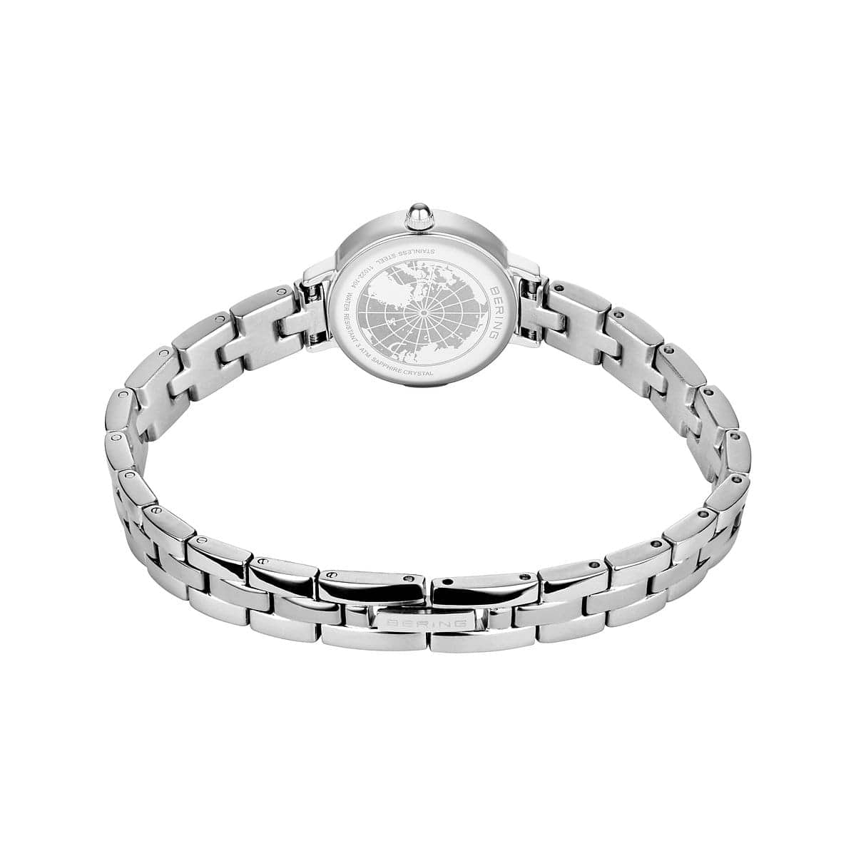 BERING Classic Polished Silver 22mm White Mother of Pearl Dial Women's Watch 11022-704