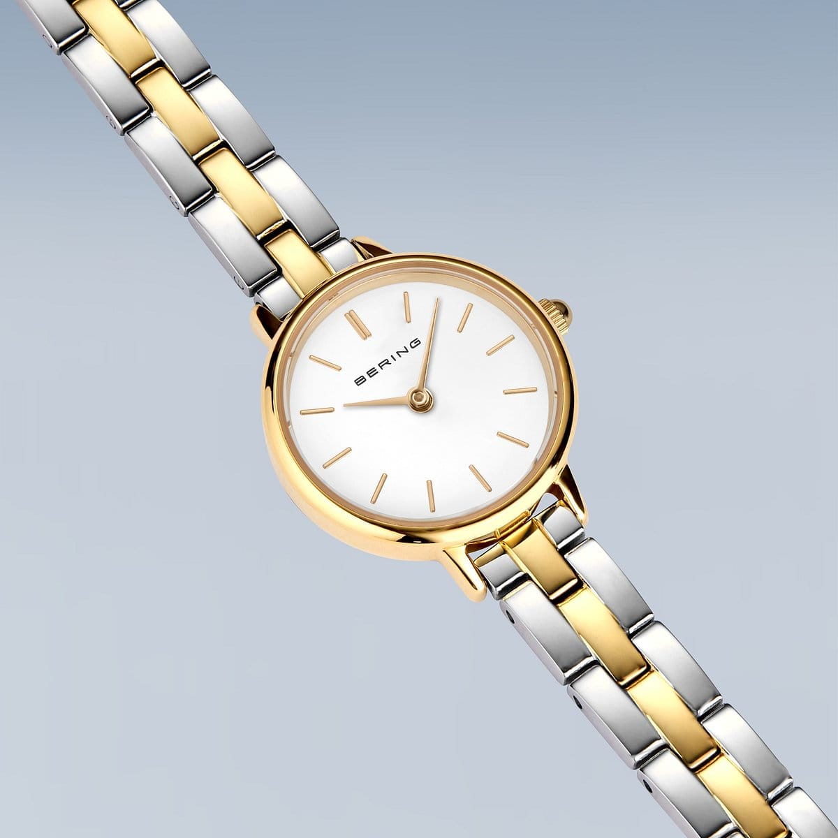 BERING Classic Polished Gold 22mm White Dial Women's Watch 11022-714