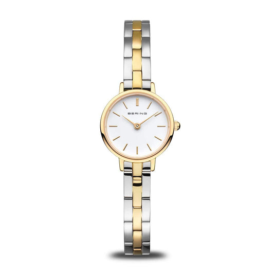 BERING Classic Polished Gold 22mm White Dial Women's Watch 11022-714