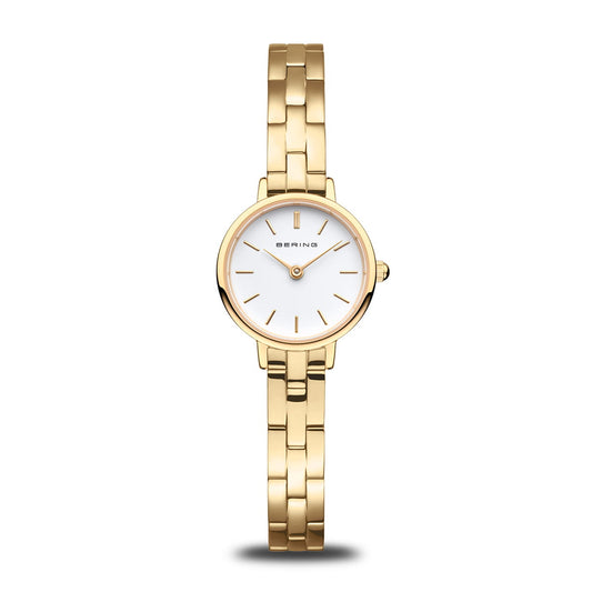 BERING Classic Polished Gold 22mm White Dial Women's Watch 11022-734