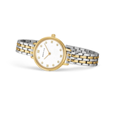 BERING Demi Roman Numeral Sparkling Link Watch Bicolor 28mm White Dial Women's Watch 11028-714