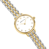 BERING Demi Roman Numeral Sparkling Link Watch Bicolor 28mm White Dial Women's Watch 11028-714