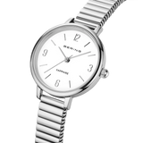 BERING Numerical Sunray Link Watch Silver 28mm Silver Sunray Dial Women's Watch 11028-904