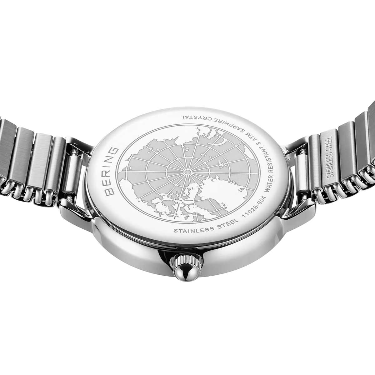 BERING Numerical Sunray Link Watch Silver 28mm Silver Sunray Dial Women's Watch 11028-904