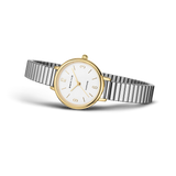 BERING Numerical Link Watch Gold Silver 28mm White Dial Women's Watch 11028-914