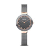 BERING Ceramic Polished Rose Gold 29mm Grey Dial Women's Watch 11429-369