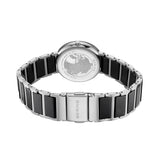 BERING Ceramic Polished Silver 29mm Black Diamond Dial Women's Watch 11429-702