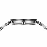 BERING Ceramic Polished Silver 29mm Black Diamond Dial Women's Watch 11429-702