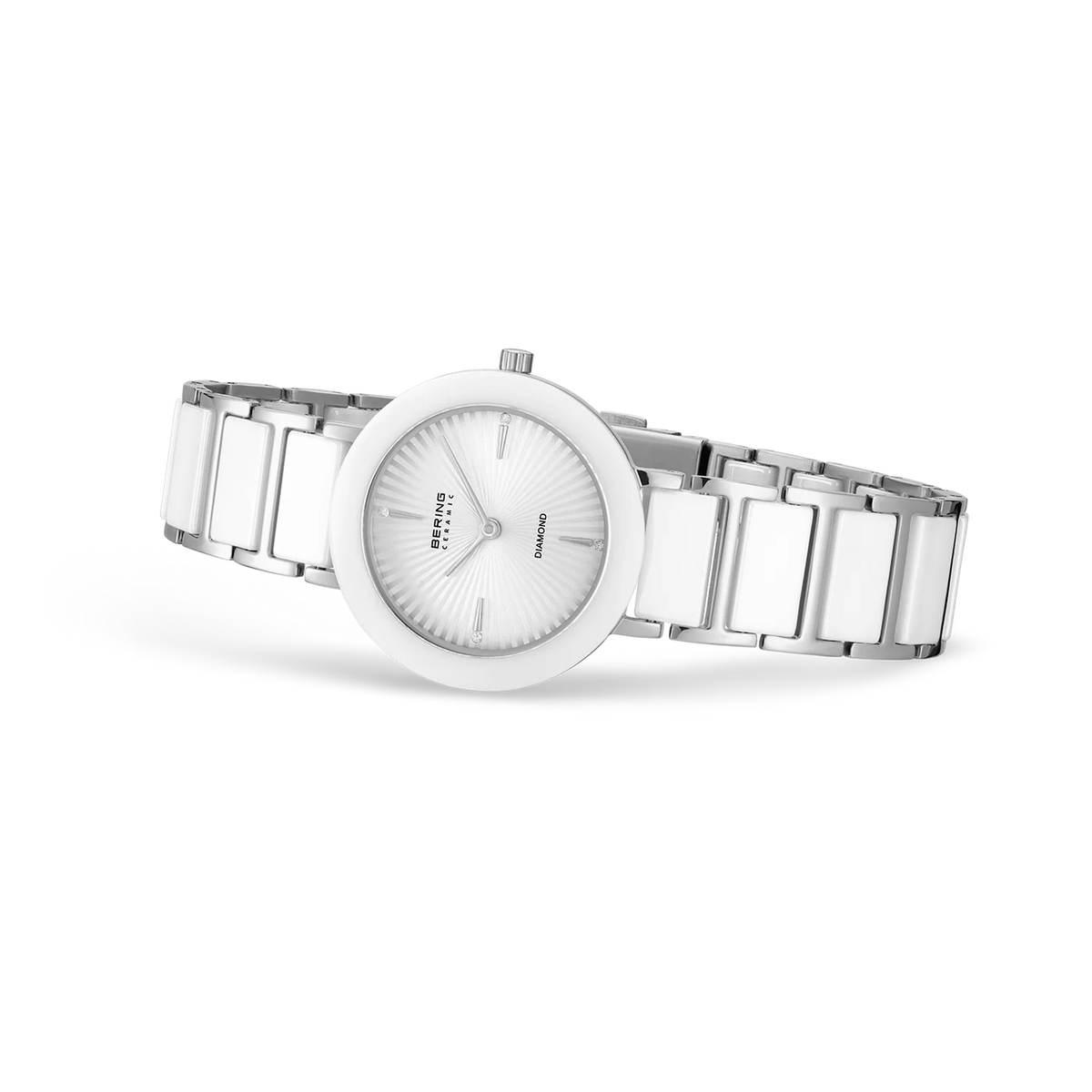 BERING Wave Ceramic Watch with Diamond White 29mm White Dial Women's Watch 11429-753