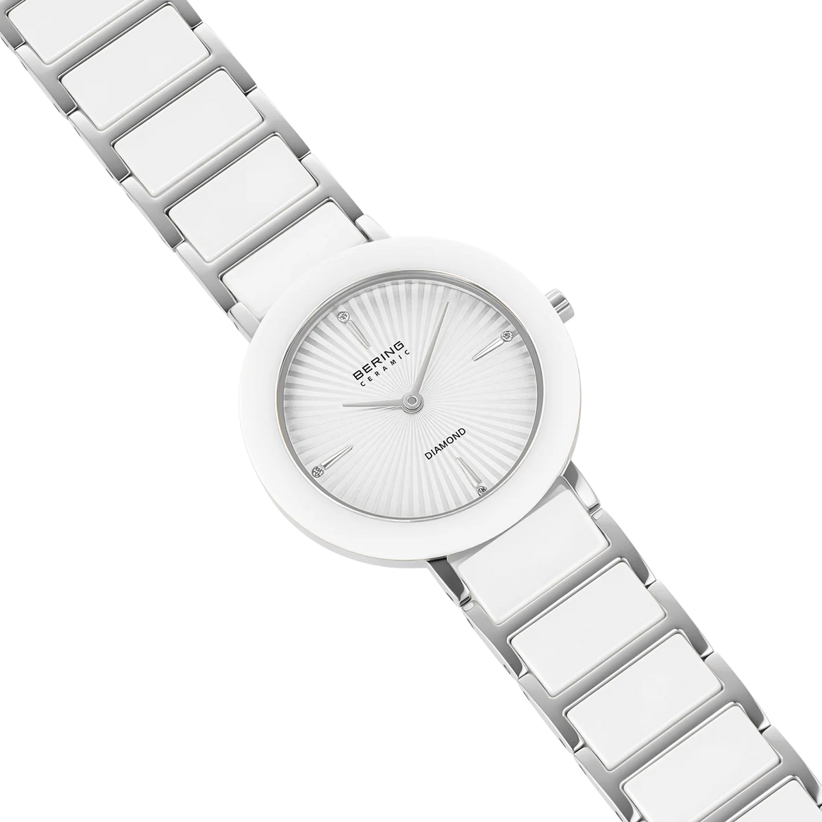 BERING Wave Ceramic Watch with Diamond White 29mm White Dial Women's Watch 11429-753