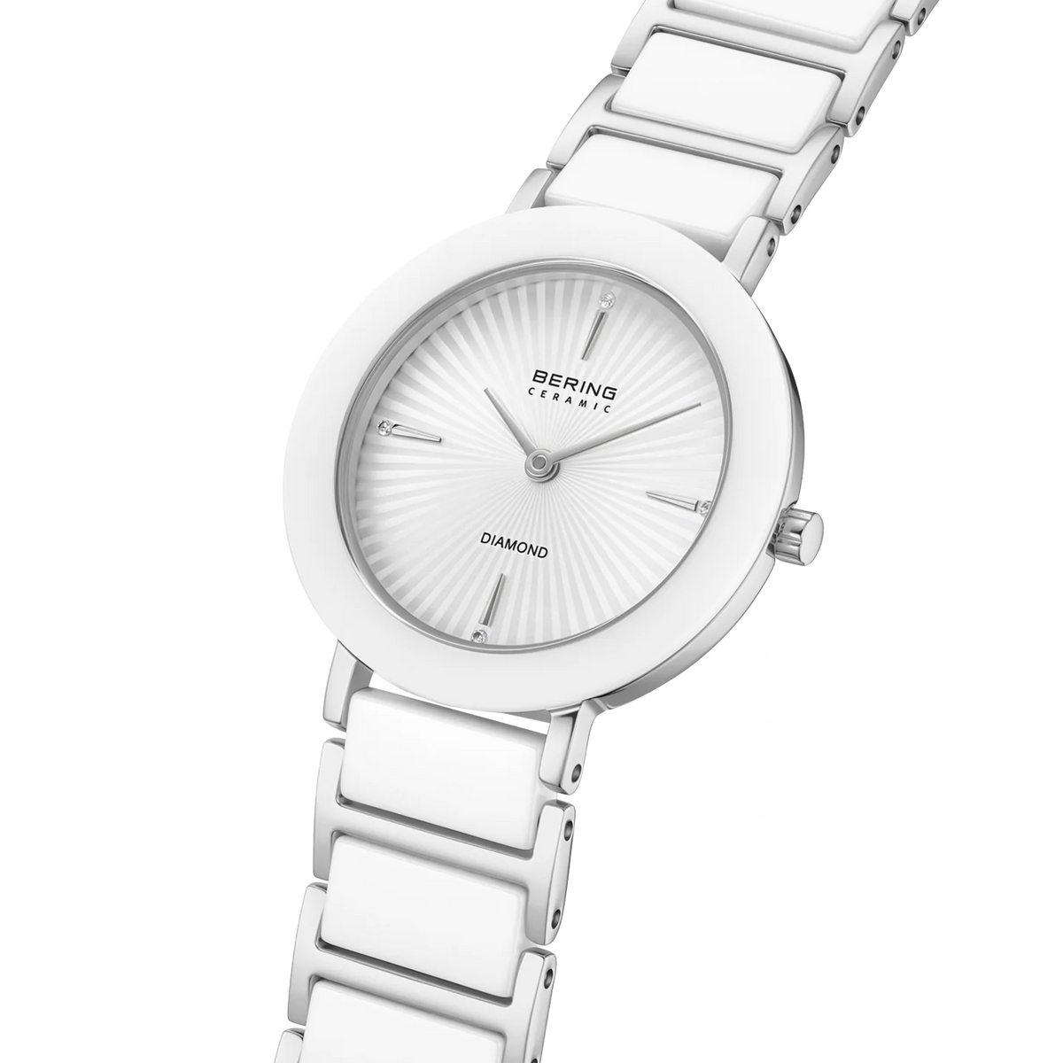BERING Wave Ceramic Watch with Diamond White 29mm White Dial Women's Watch 11429-753