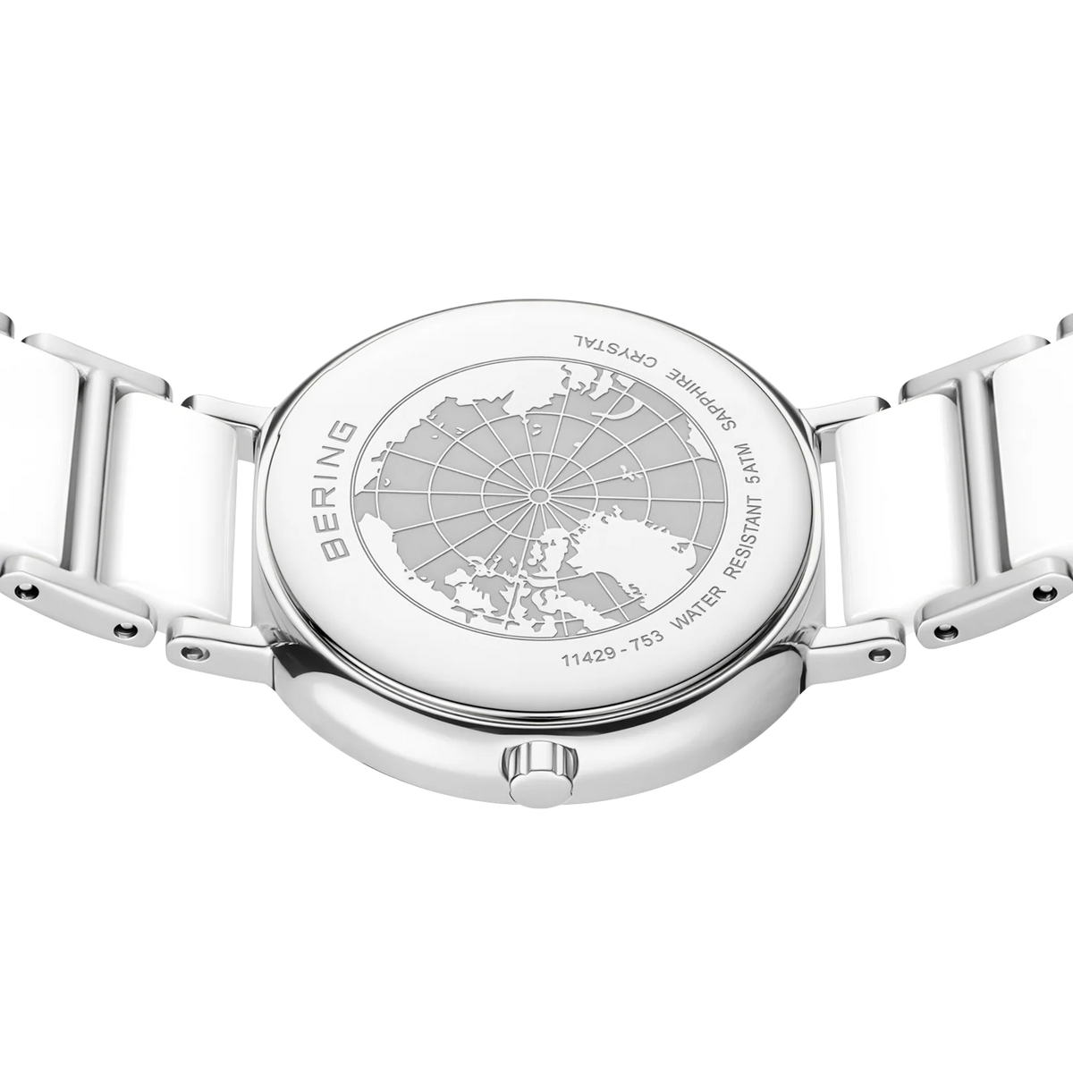 BERING Wave Ceramic Watch with Diamond White 29mm White Dial Women's Watch 11429-753