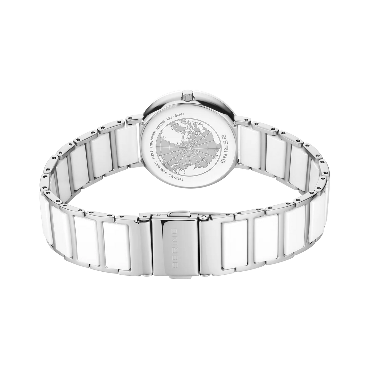 BERING Wave Ceramic Watch with Diamond White 29mm White Dial Women's Watch 11429-753