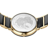 BERING Ceramic Polished Gold 35mm Black Diamond Dial Women's Watch 11435-732