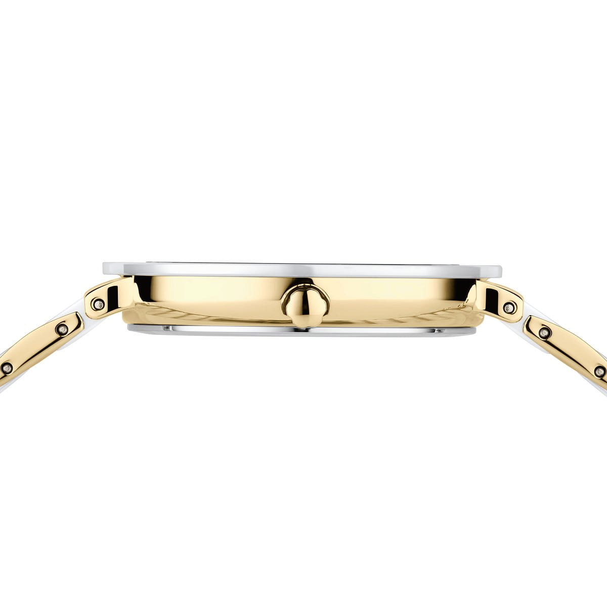 BERING Classic Polished Gold 34mm Silver Sunray Dial Women's Watch 11435-758