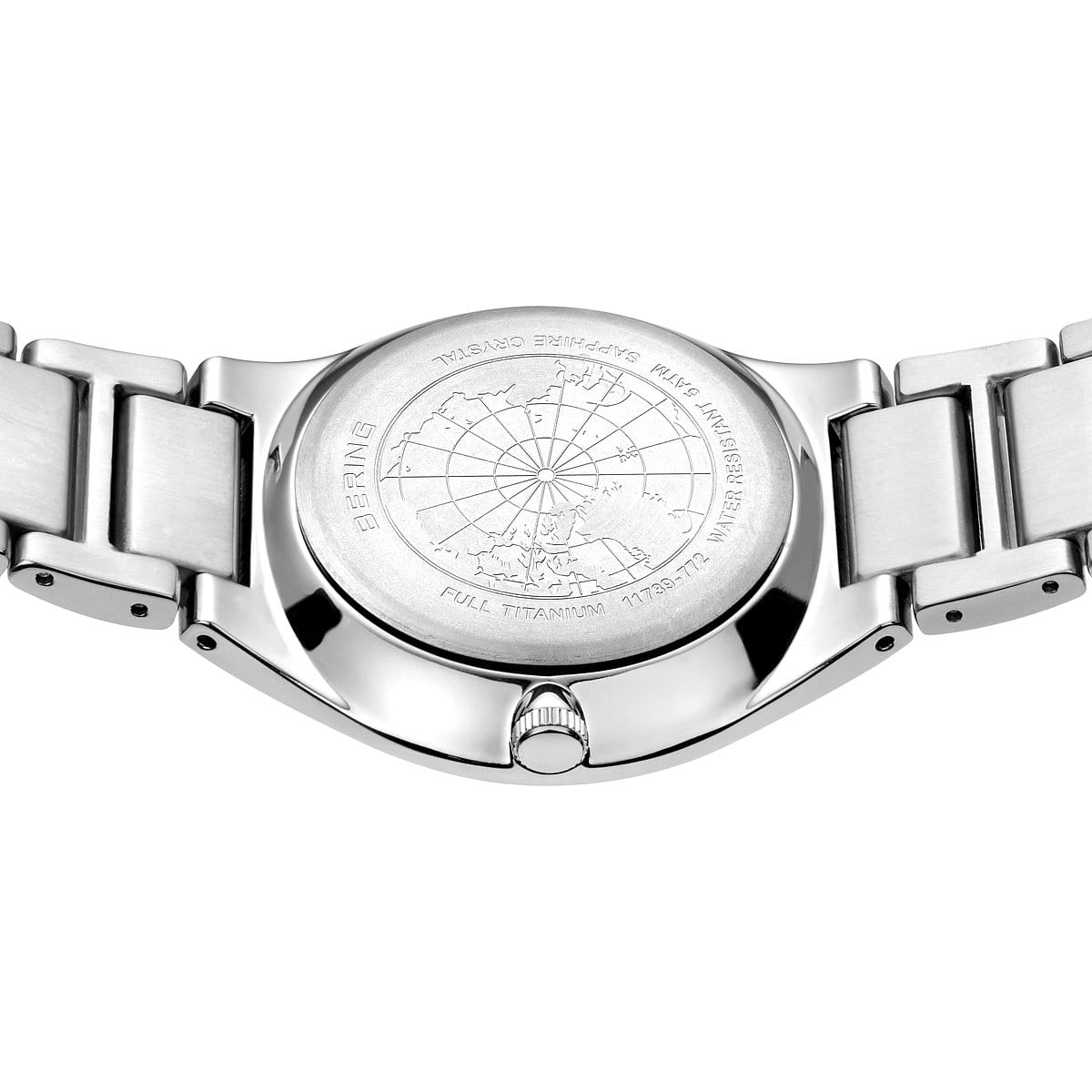 BERING Titanium Brushed Silver 39mm Grey Sunray Dial Men's Watch 11739-772