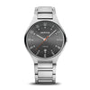 BERING Titanium Brushed Silver 39mm Grey Sunray Dial Men's Watch 11739-772