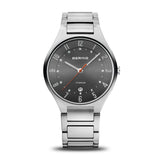 BERING Titanium Brushed Silver 39mm Grey Sunray Dial Men's Watch 11739-772