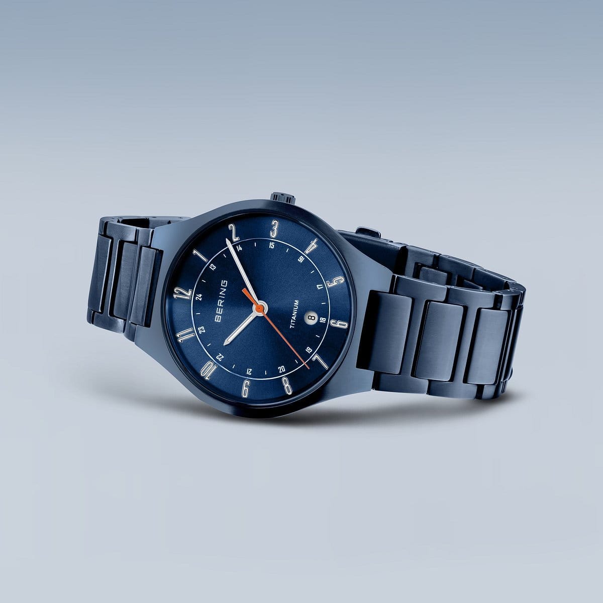 BERING Titanium Matte Blue 39mm Blue Sunray Dial Men's Watch 11739-797