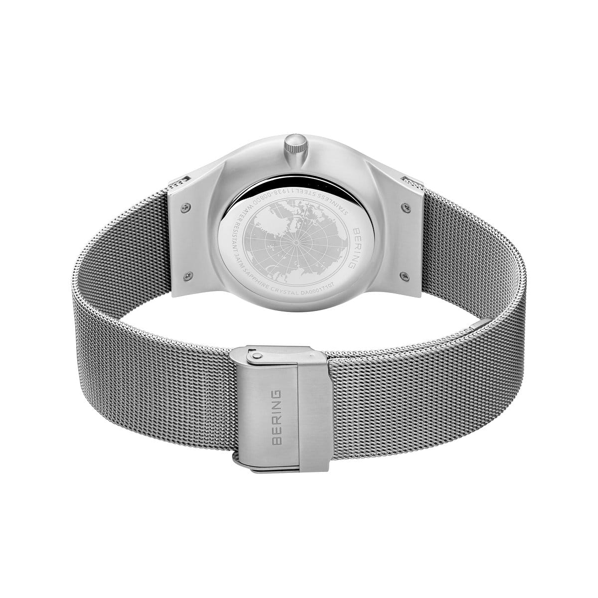 BERING Classic Brushed Silver 38mm Green Sunray Dial Men's Watch 11938-008DD