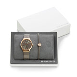 BERING Classic Polished Rose Gold 31mm Grey Sunray Dial Women's Watch 12131-369-GWP