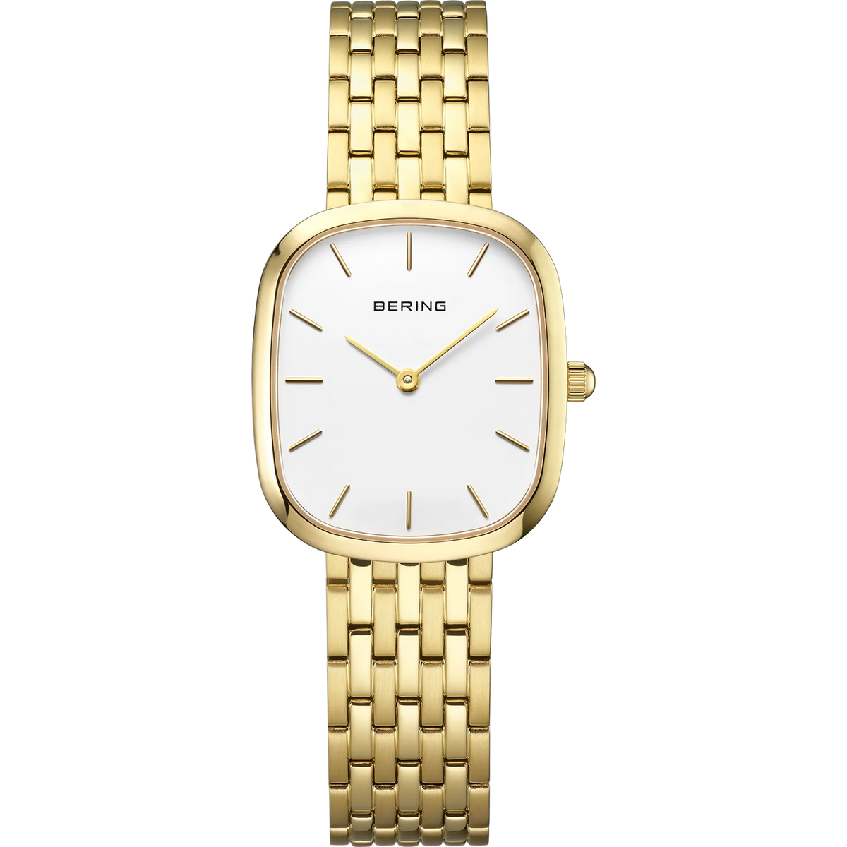 BERING Rectangular Link 26 mm Watch Gold 26mm White Dial Women's Watch 12526-734