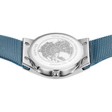 BERING Classic Polished Silver 27mm Blue Sunray Dial Women's Watch 12927-308