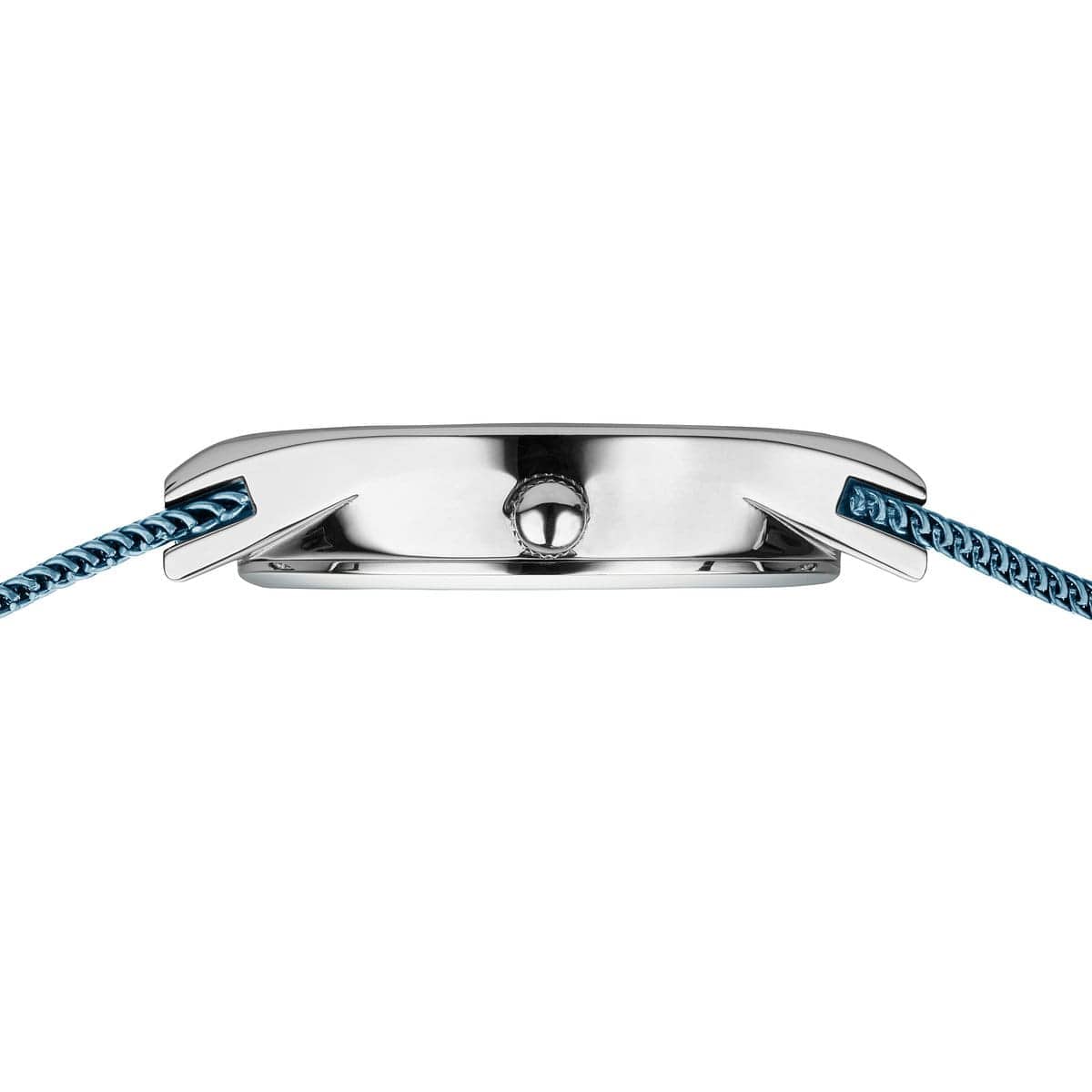 BERING Classic Polished Silver 27mm Blue Sunray Dial Women's Watch 12927-308