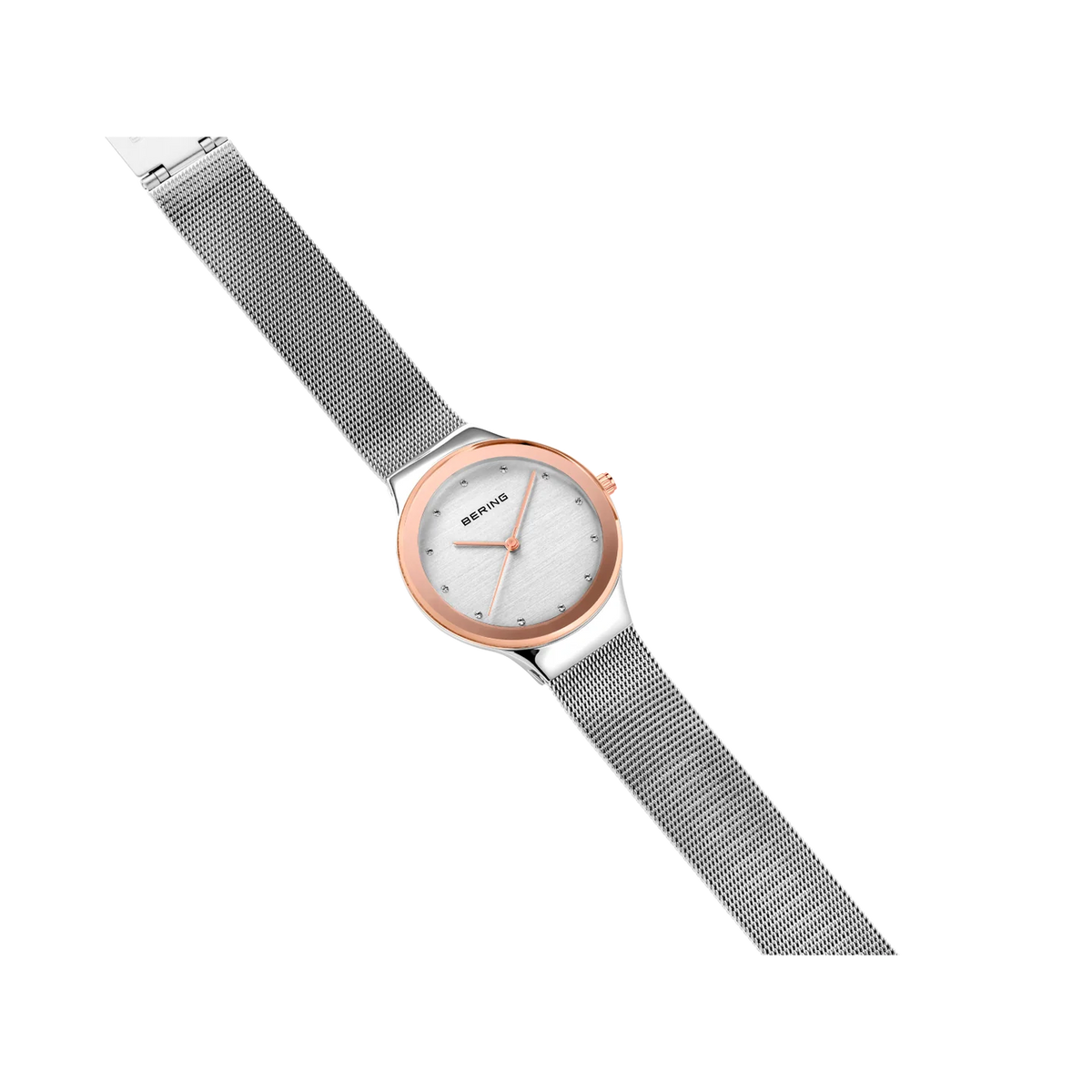 BERING Oval Mesh Watch Silver 34mm Silver Dial Women's Watch 12934-060