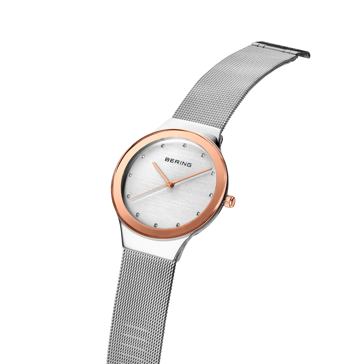 BERING Oval Mesh Watch Silver 34mm Silver Dial Women's Watch 12934-060