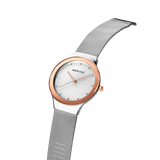 BERING Oval Mesh Watch Silver 34mm Silver Dial Women's Watch 12934-060