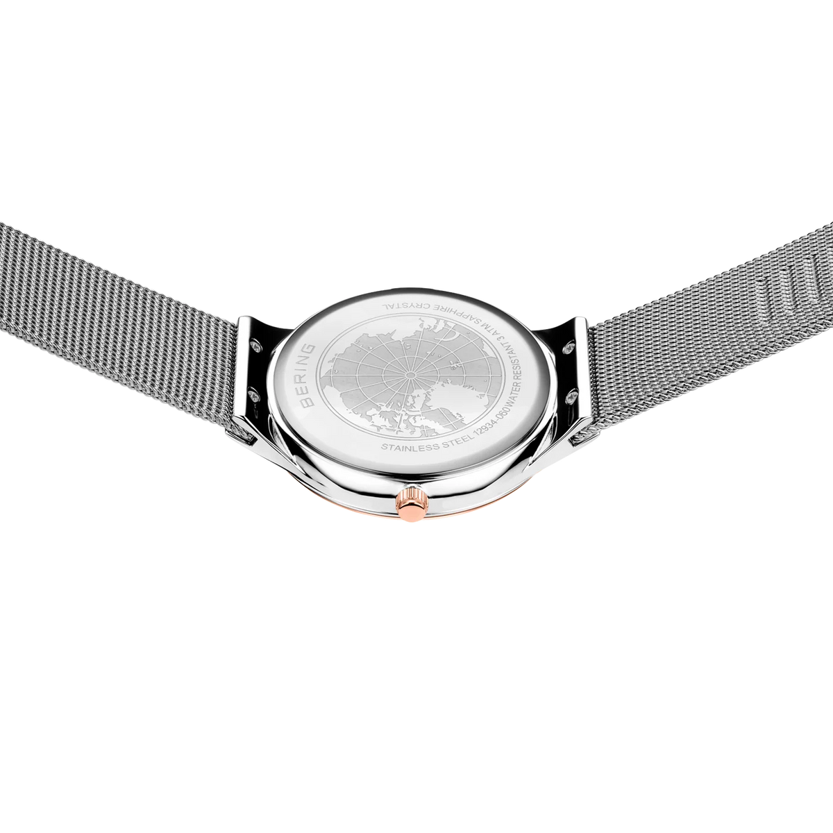 BERING Oval Mesh Watch Silver 34mm Silver Dial Women's Watch 12934-060