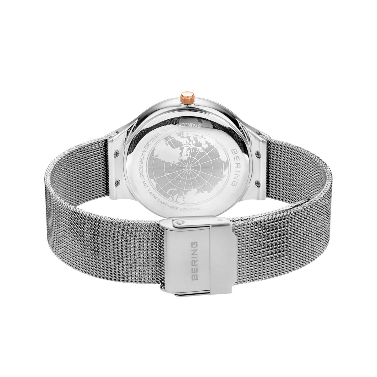 BERING Oval Mesh Watch Silver 34mm Silver Dial Women's Watch 12934-060