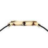BERING Classic Polished Gold 34mm Black Mother of Pearl Dial Women's Watch 12934-132