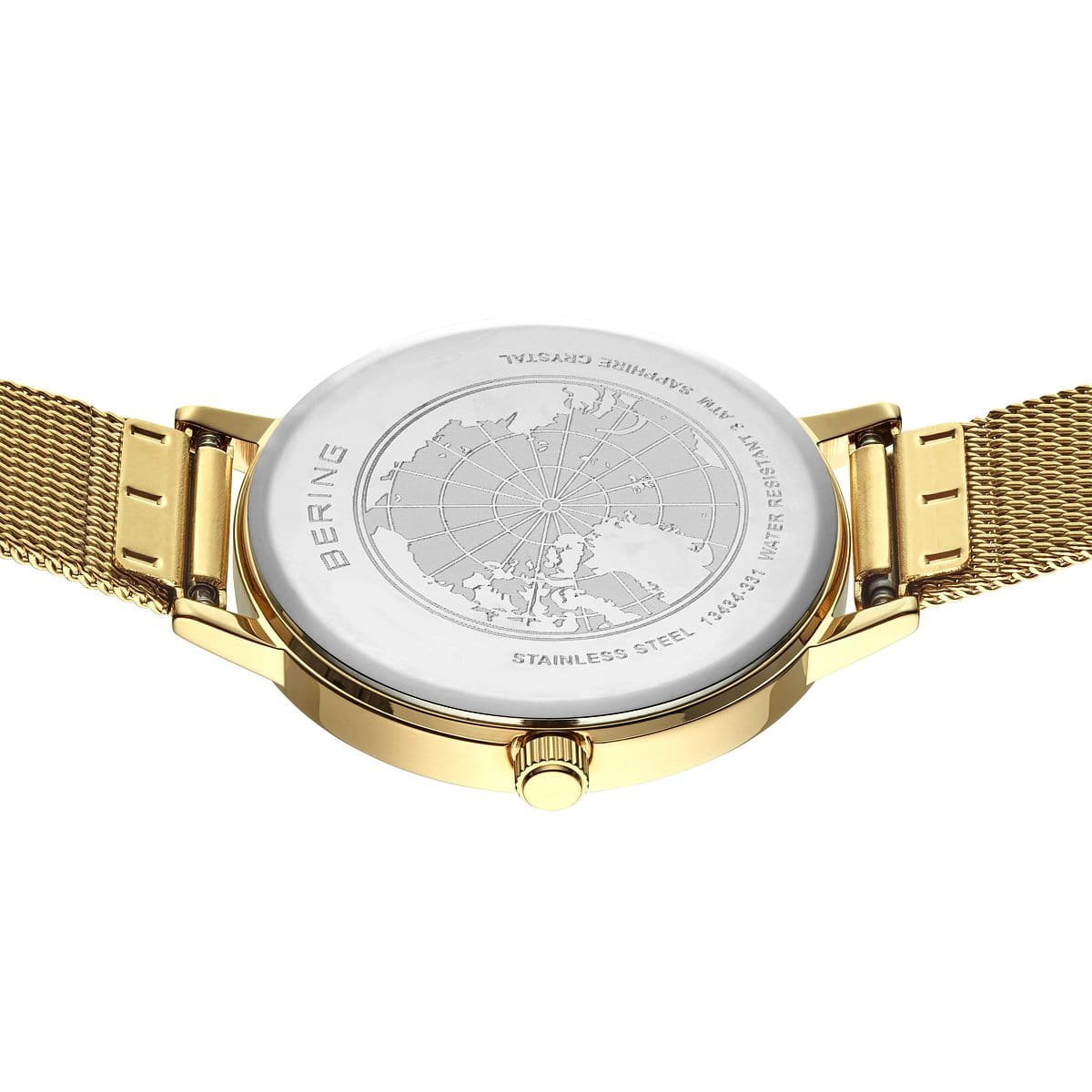 BERING Classic Polished Gold Set Golden Signature 34mm Silver Dial Women's Watch 13434-334-GWP