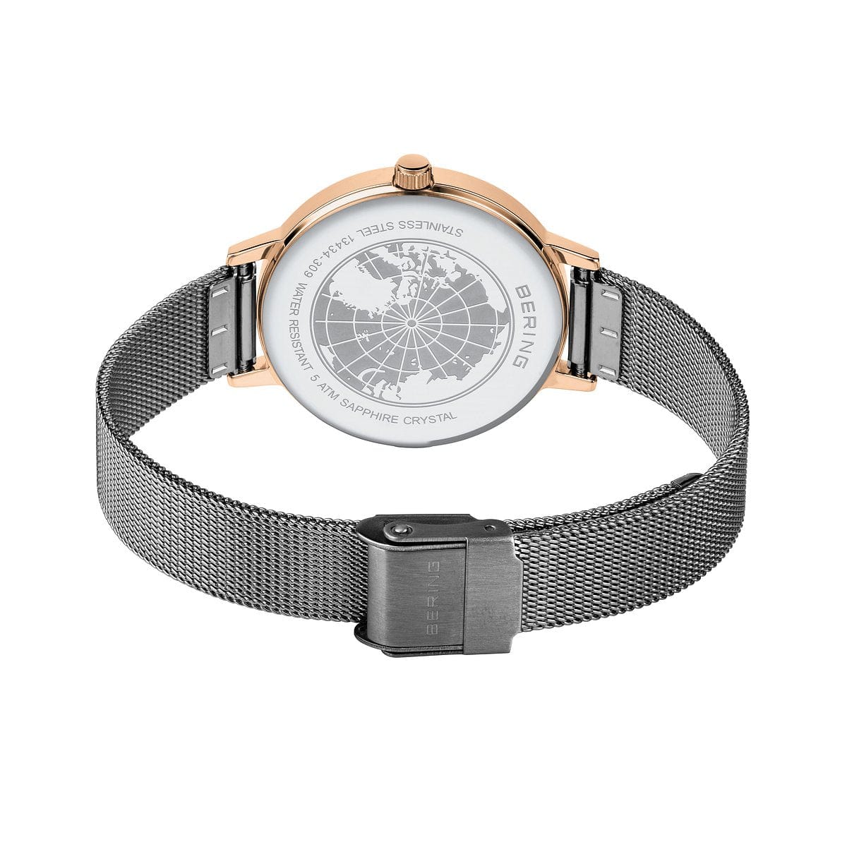 BERING Classic Polished Rose Gold 34mm Grey Dial Women's Watch Rose 13434-369