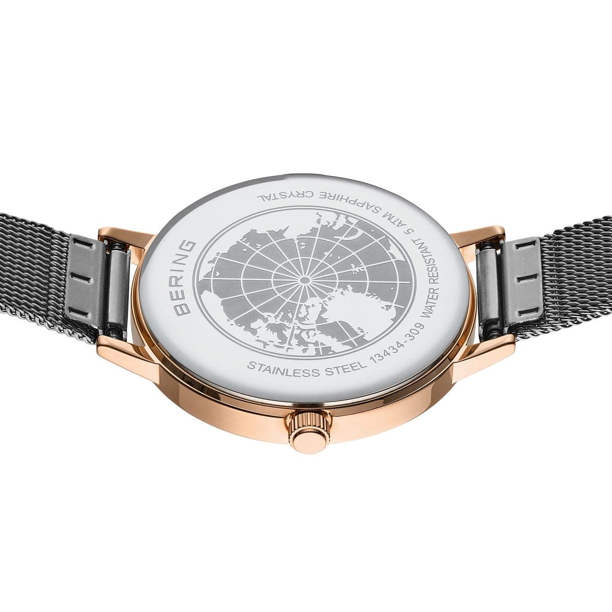 BERING Classic Polished Rose Gold 34mm Grey Dial Women's Watch Rose 13434-369
