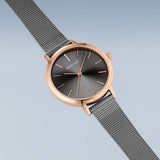 BERING Classic Polished Rose Gold 34mm Grey Dial Women's Watch Rose 13434-369