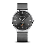 BERING Classic Polished Grey 40mm Grey Sunray Dial Men's Watch 14040-377