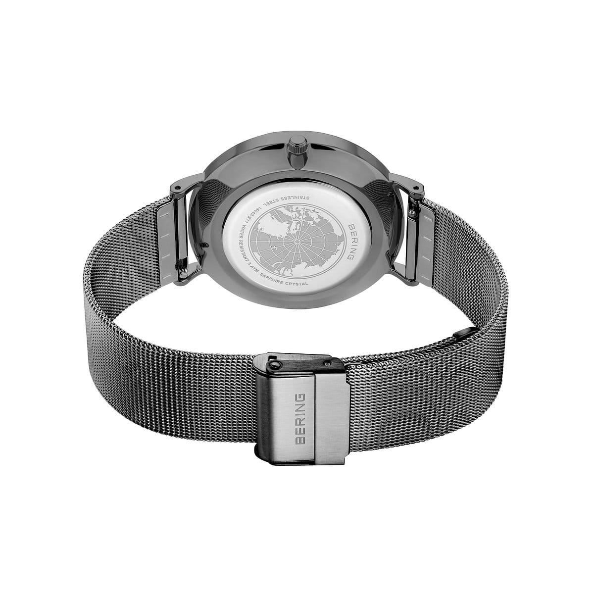 BERING Classic Polished Grey 40mm Grey Sunray Dial Men's Watch 14040-377