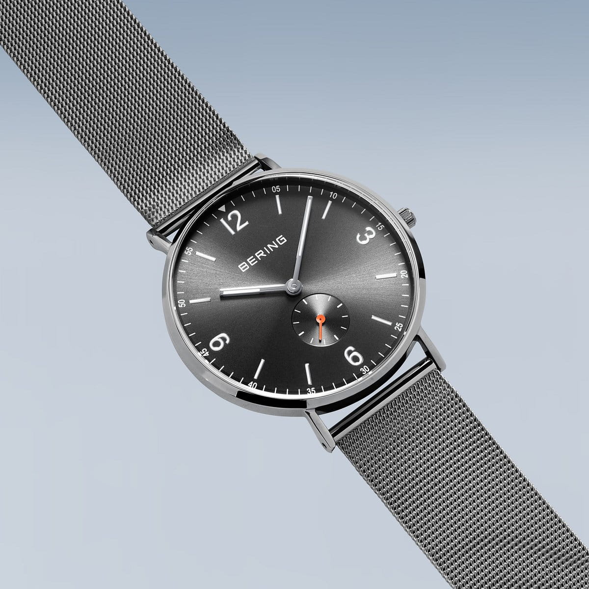 BERING Classic Polished Grey 40mm Grey Sunray Dial Men's Watch 14040-377