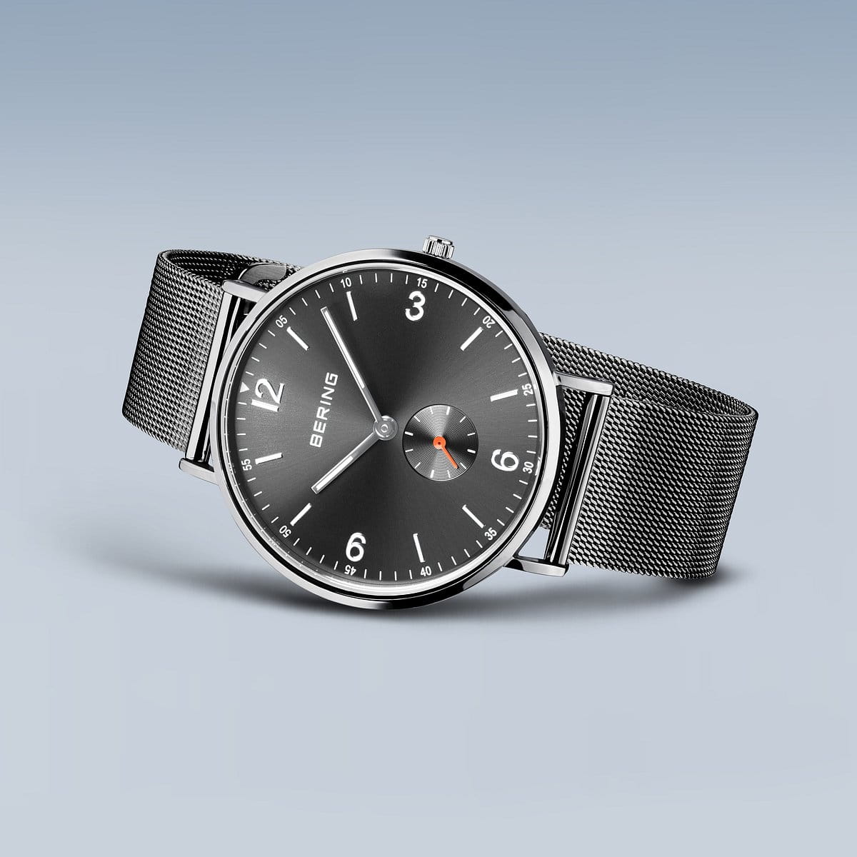BERING Classic Polished Grey 40mm Grey Sunray Dial Men's Watch 14040-377