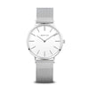 BERING Classic Polished Silver 34mm White Dial Women's Watch 14134-004
