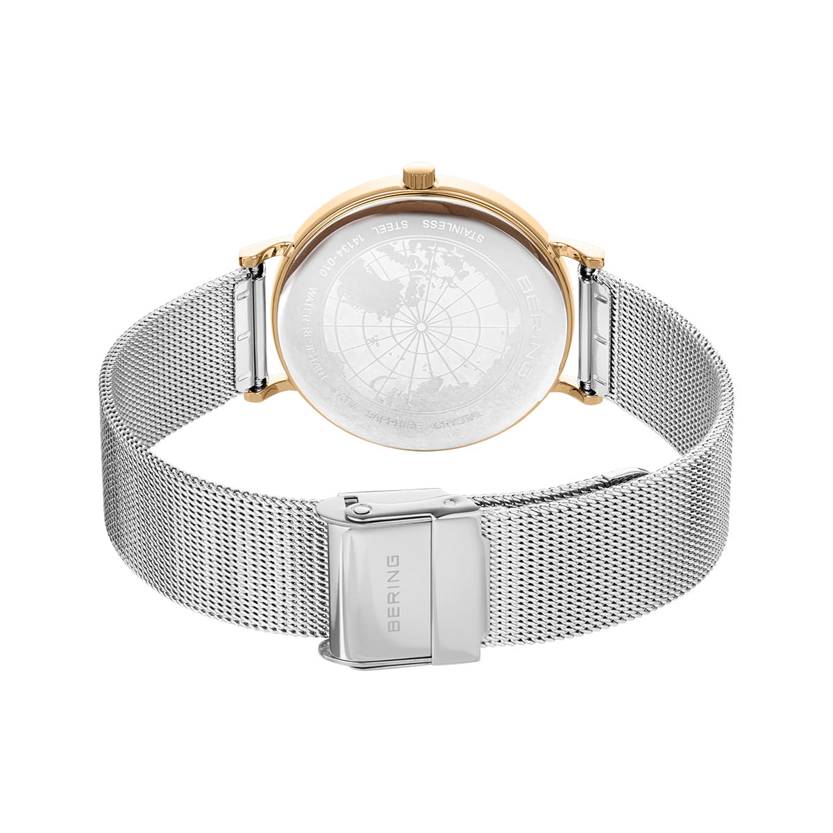 BERING Classic Polished Gold 34mm White Dial Women's Watch 14134-010