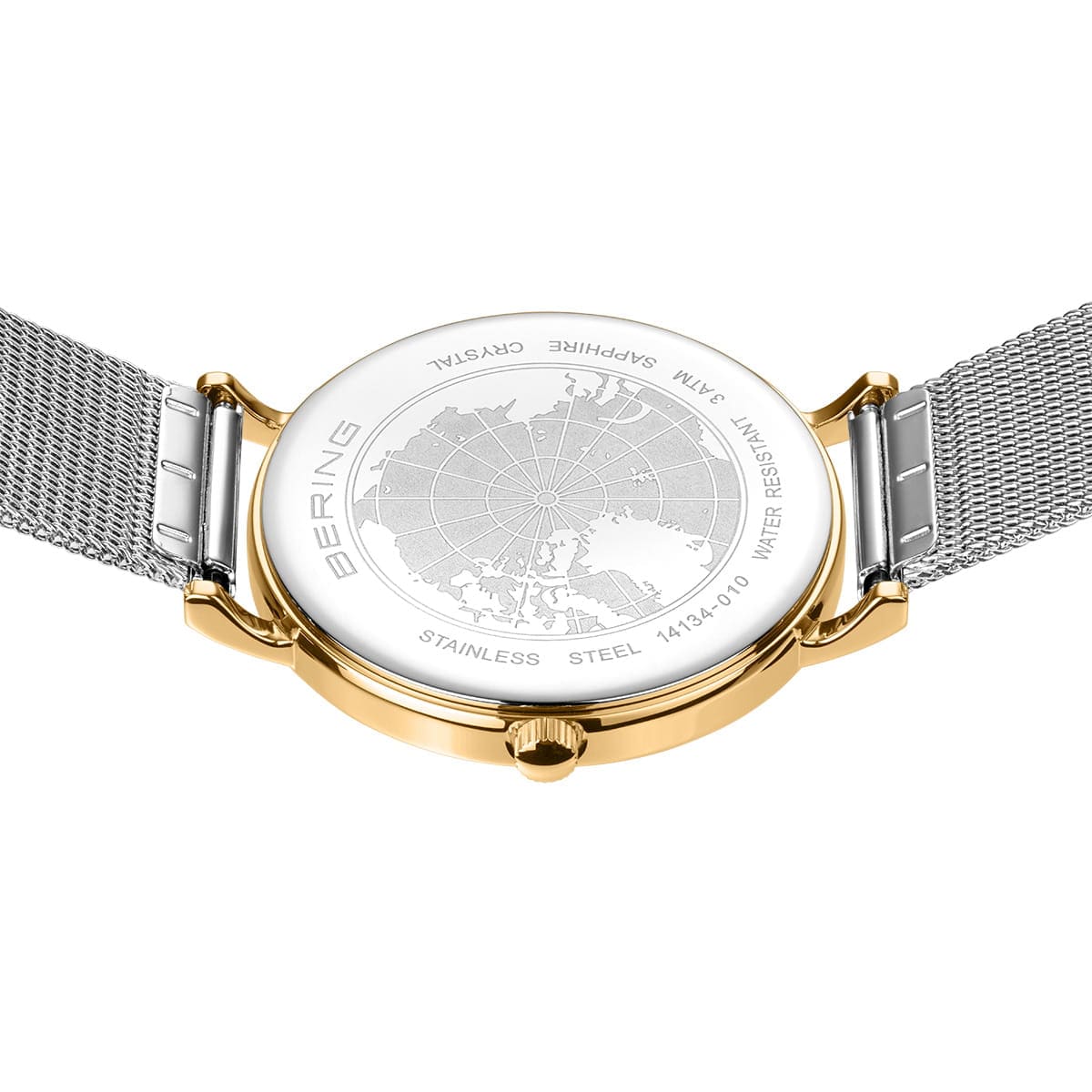 BERING Classic Polished Gold 34mm White Dial Women's Watch 14134-010